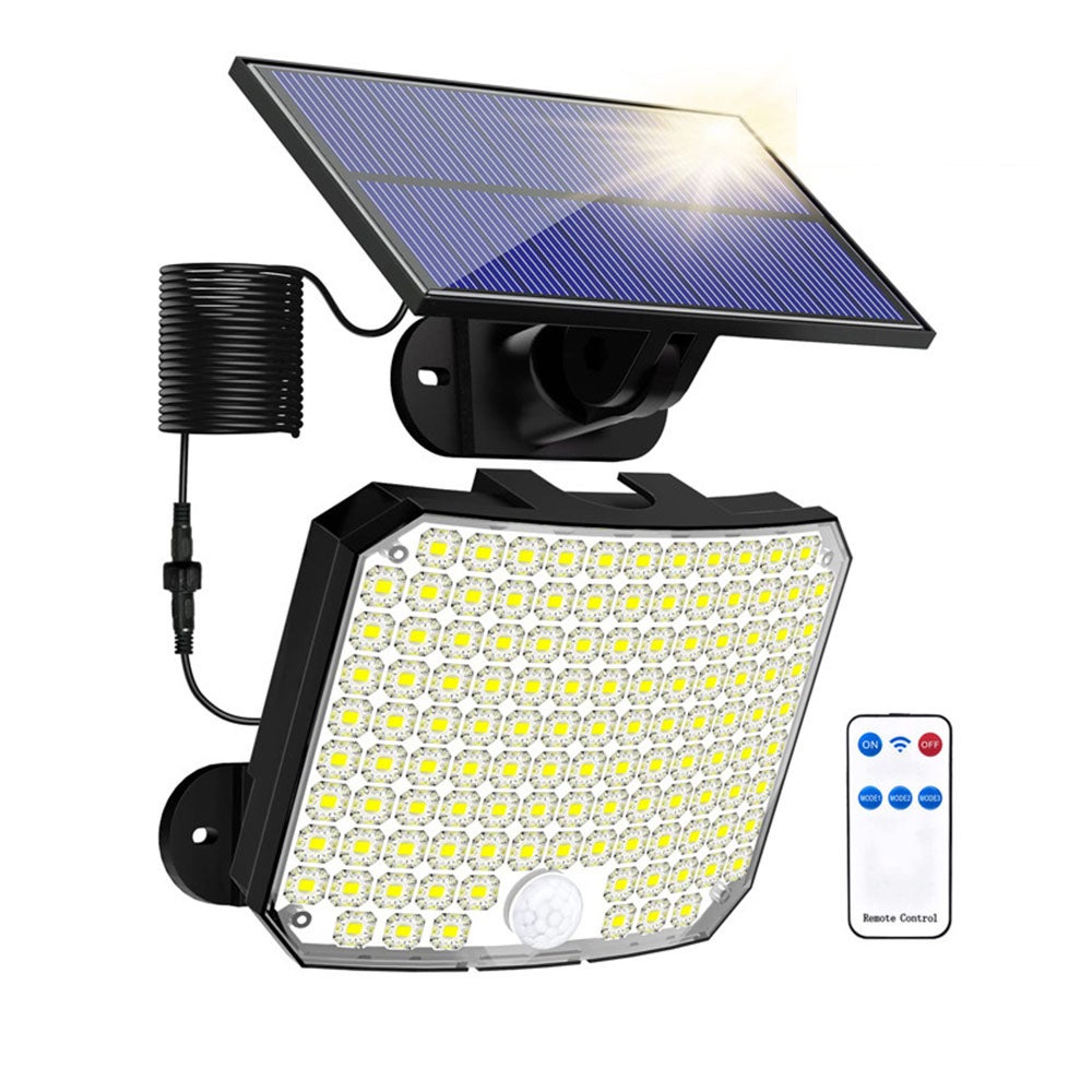 Zewnętrzne światła słoneczne, światła słoneczne z czujnikiem ruchu, zdalne sterowanie, wodoodporne światła bezpieczeństwa do garaży zewnętrznych