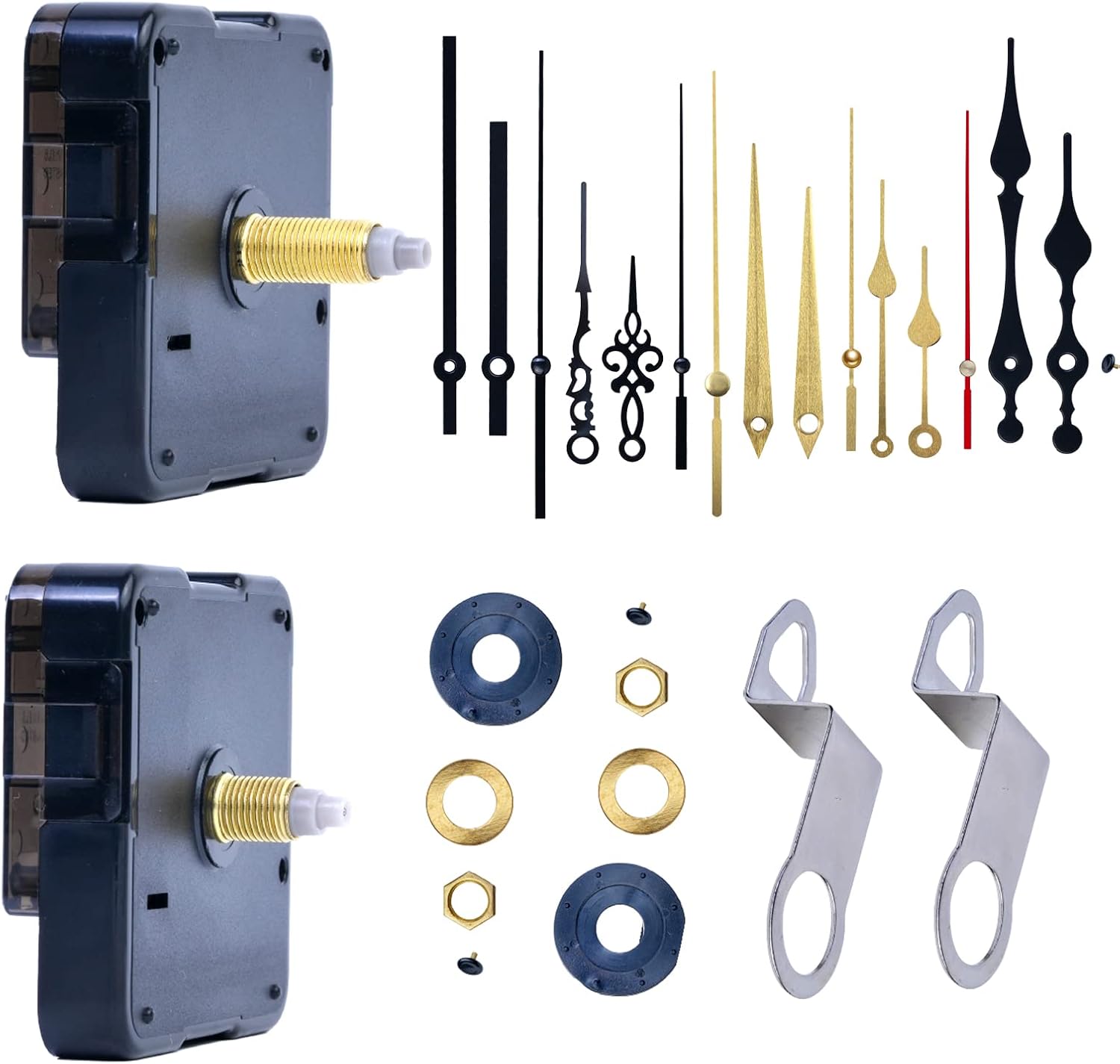Mechanizm zegara zasilany bateriami, cichy, z 5 stylami wskazówek