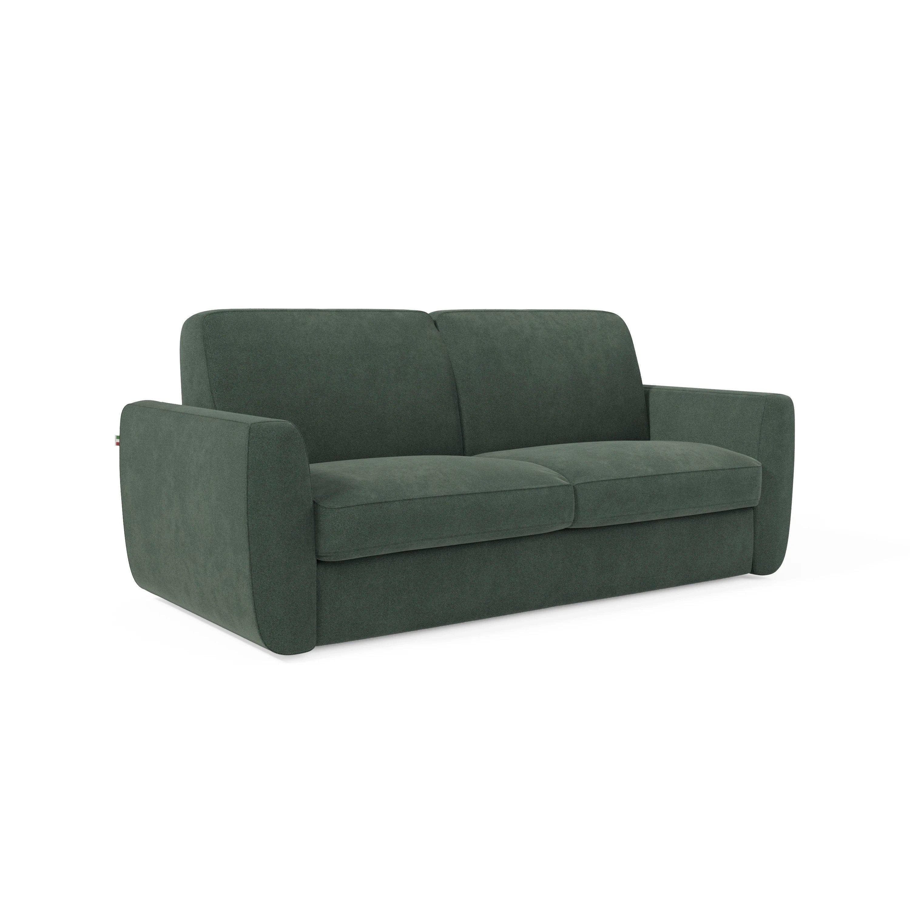 Leonida sofá cama desenfundable con colchón de 18 cm de altura 222 cm verde