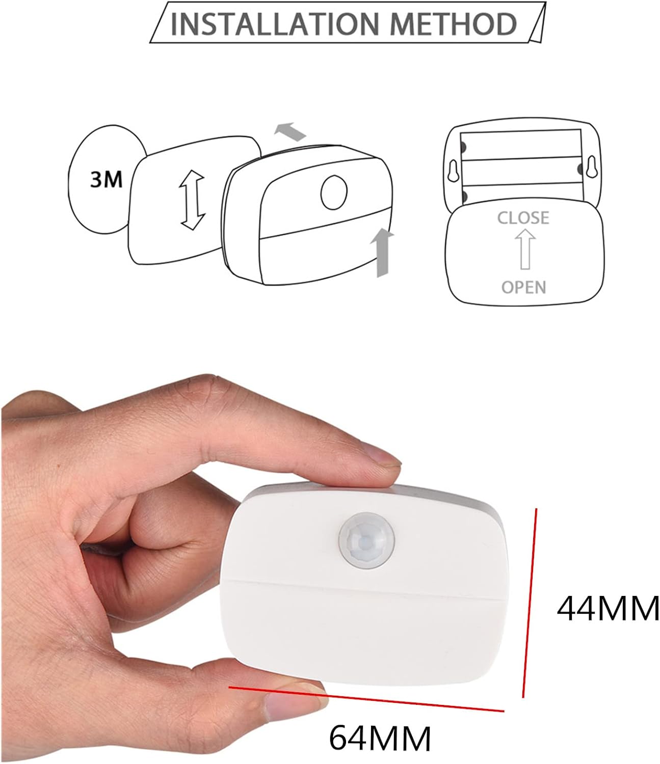 EZVALO Lot De 3 Lampes à Détecteur De Mouvement Pour L'intérieur