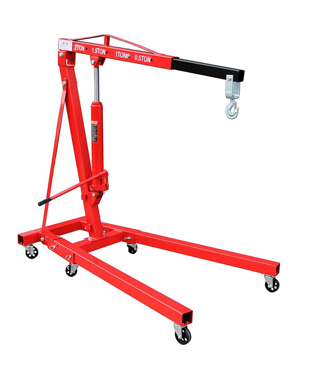 Gru Da Officina Pro-Lift 600 Kg - Pieghevole, Altezza 90 Mm, Per Sollevamento Motori E Carichi Pesanti - Foto 8