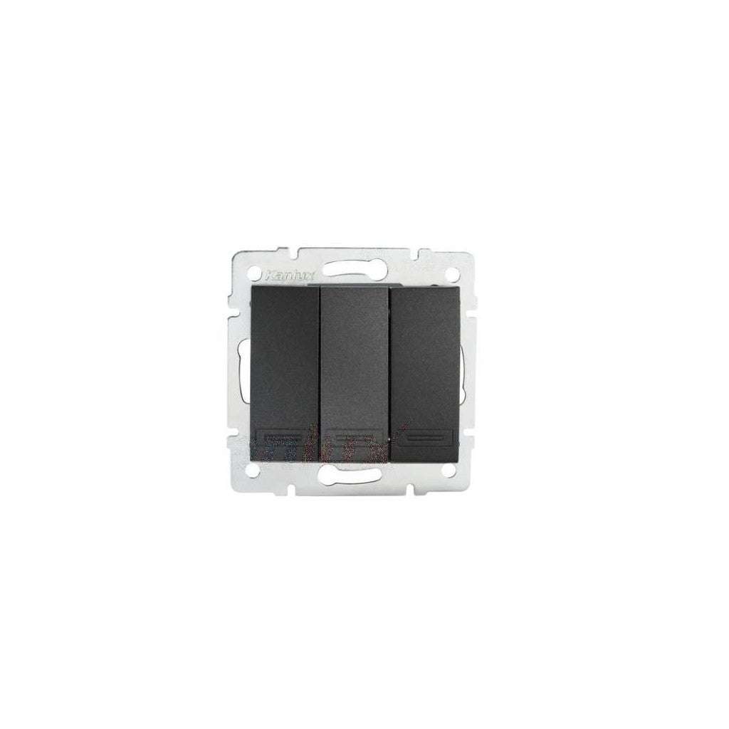 BG Electrical Interruttore Doppia Luce NBN42, Nichel Nero, 2 Vie, 16AX