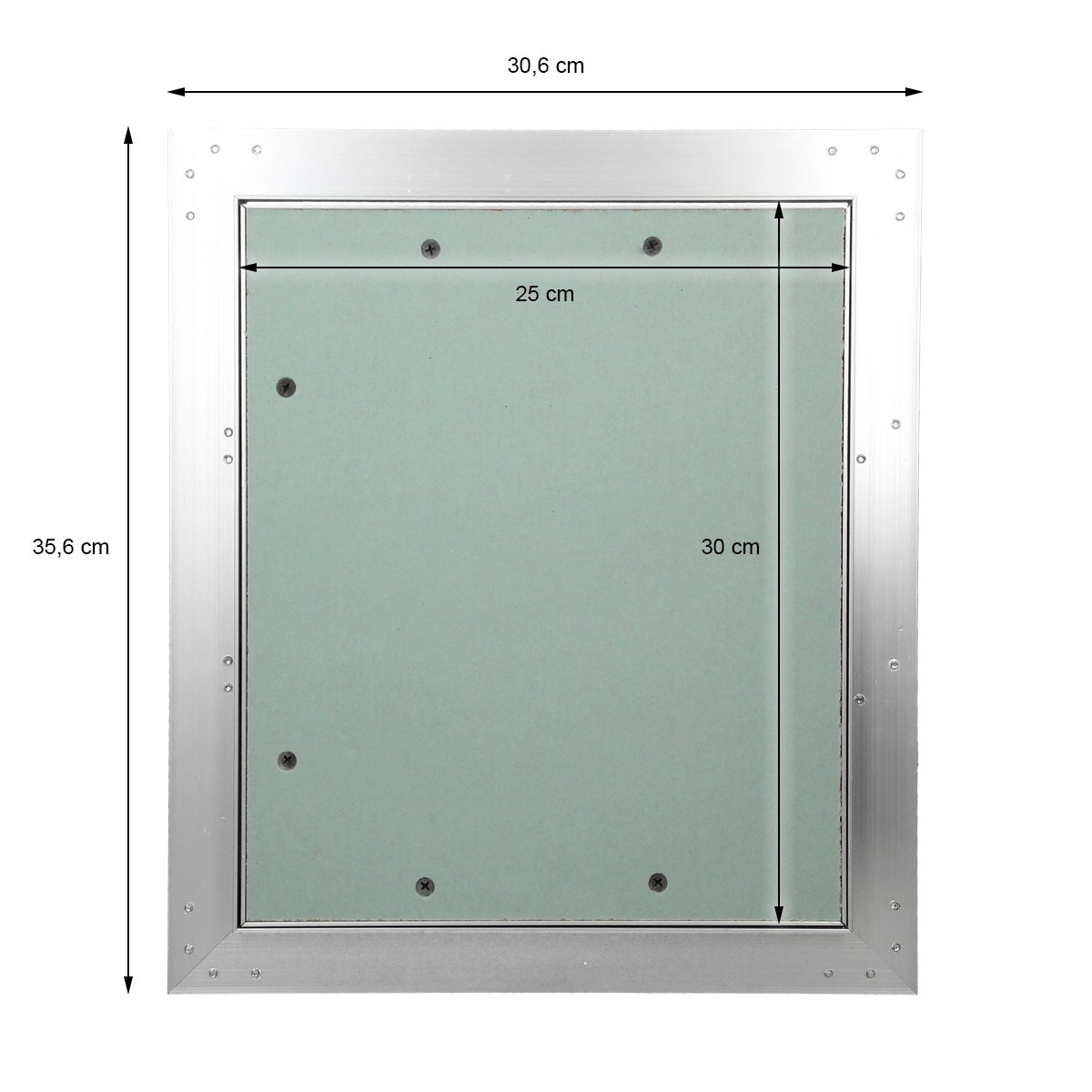 Trappe de visite 250x300 mm aluminium/vert plaque de plâtre imprégnée charnière de porte à droite/à gauche ouverture et fermeture par bouton-poussoir - 6