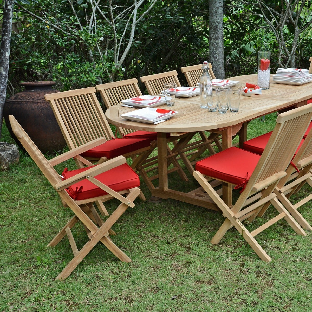 Fauteuils de jardin pliants en teck massif Java (lot de 2) - 4