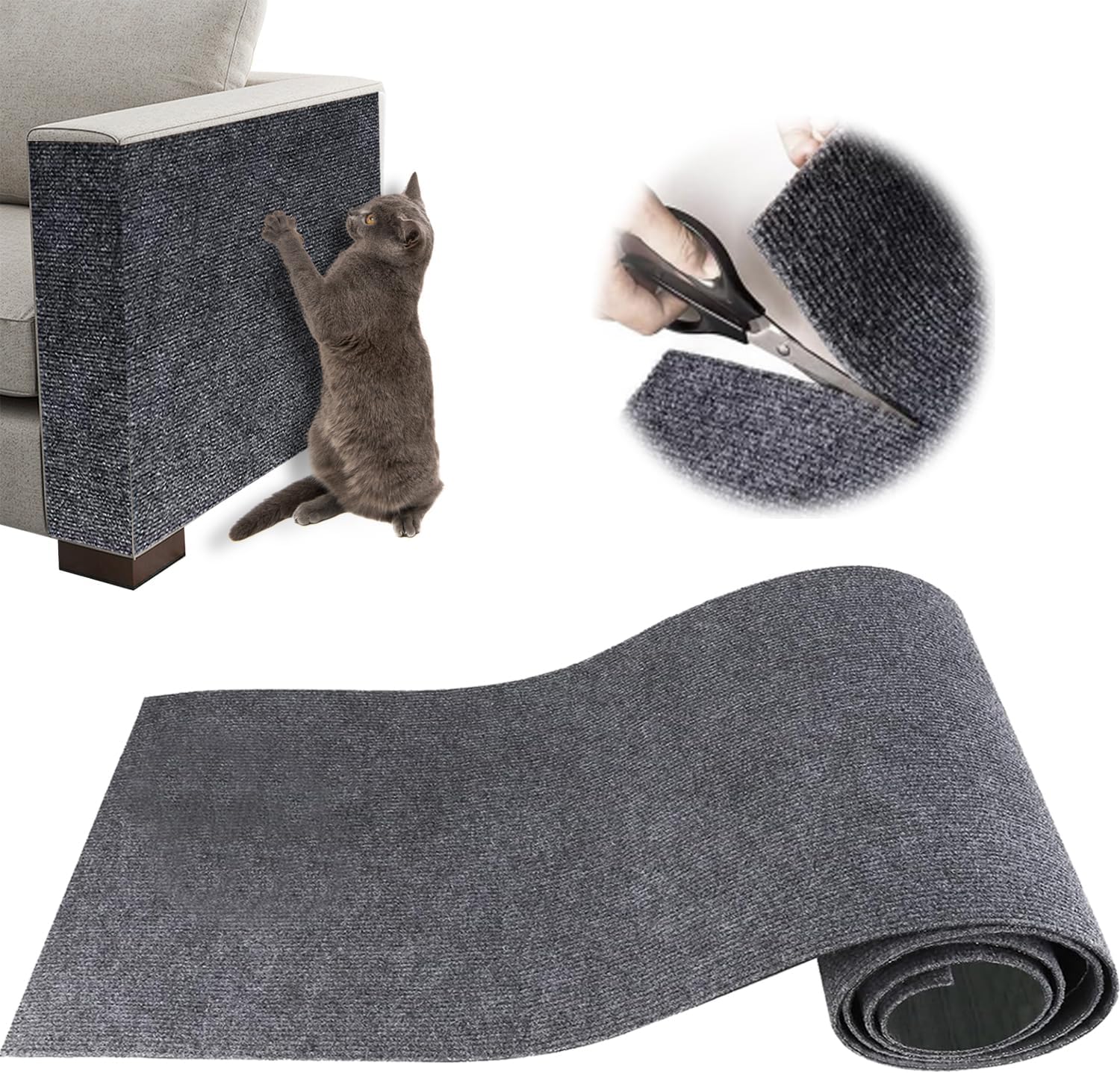 Tappetino Tiragraffi Autoadesivo 30x30 Cm Grigio | Protegge Divani E Mobili Dagli Artigli, Tagliabile E Riutilizzabile
