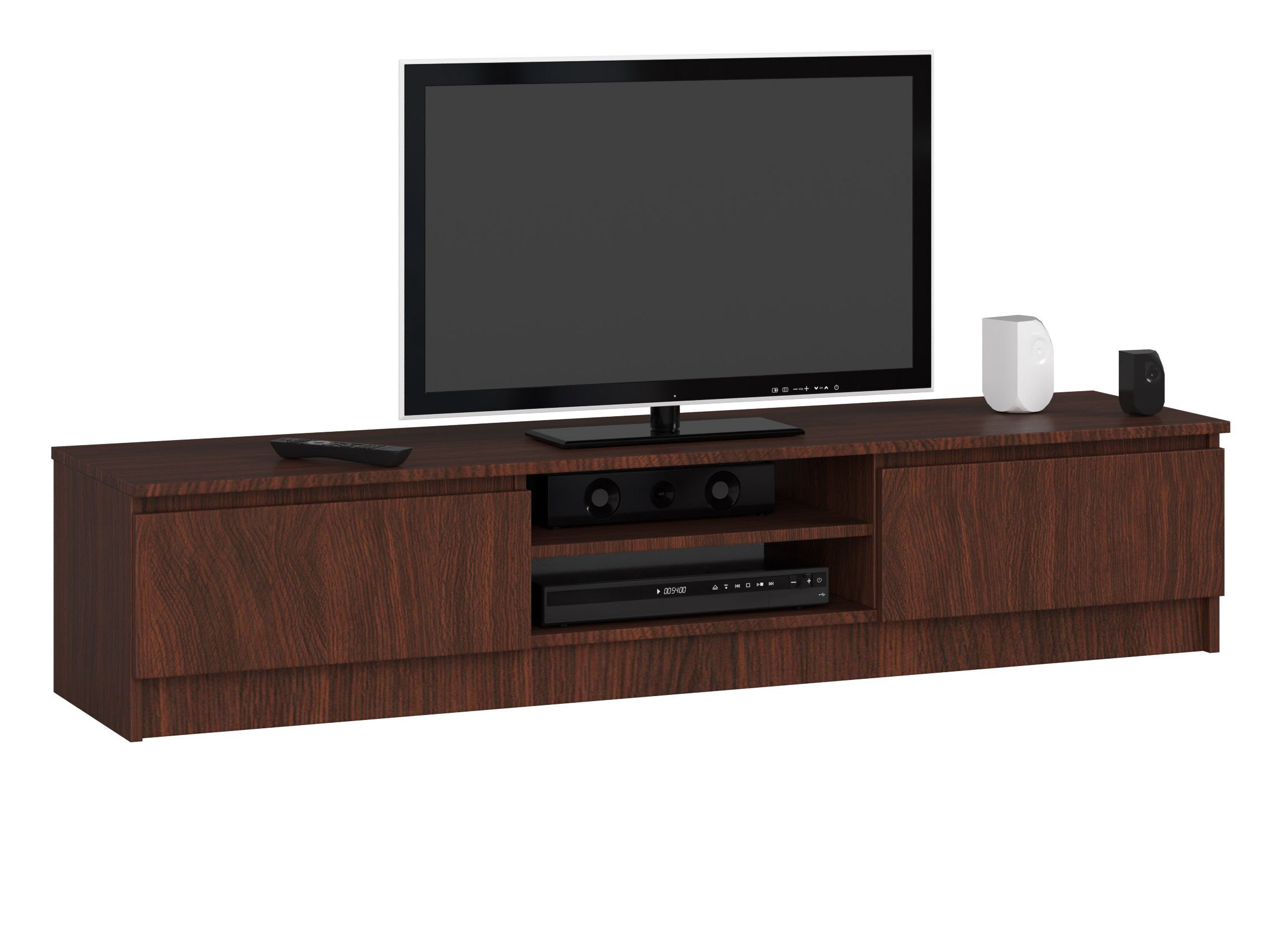 Szafka RTV AKORD Wenge 160 cm 2 drzwi kolor Wenge mat 2 półki 160x40x33 cm
