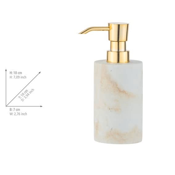 Distributeur de savon design marbre Odos - Blanc - 5