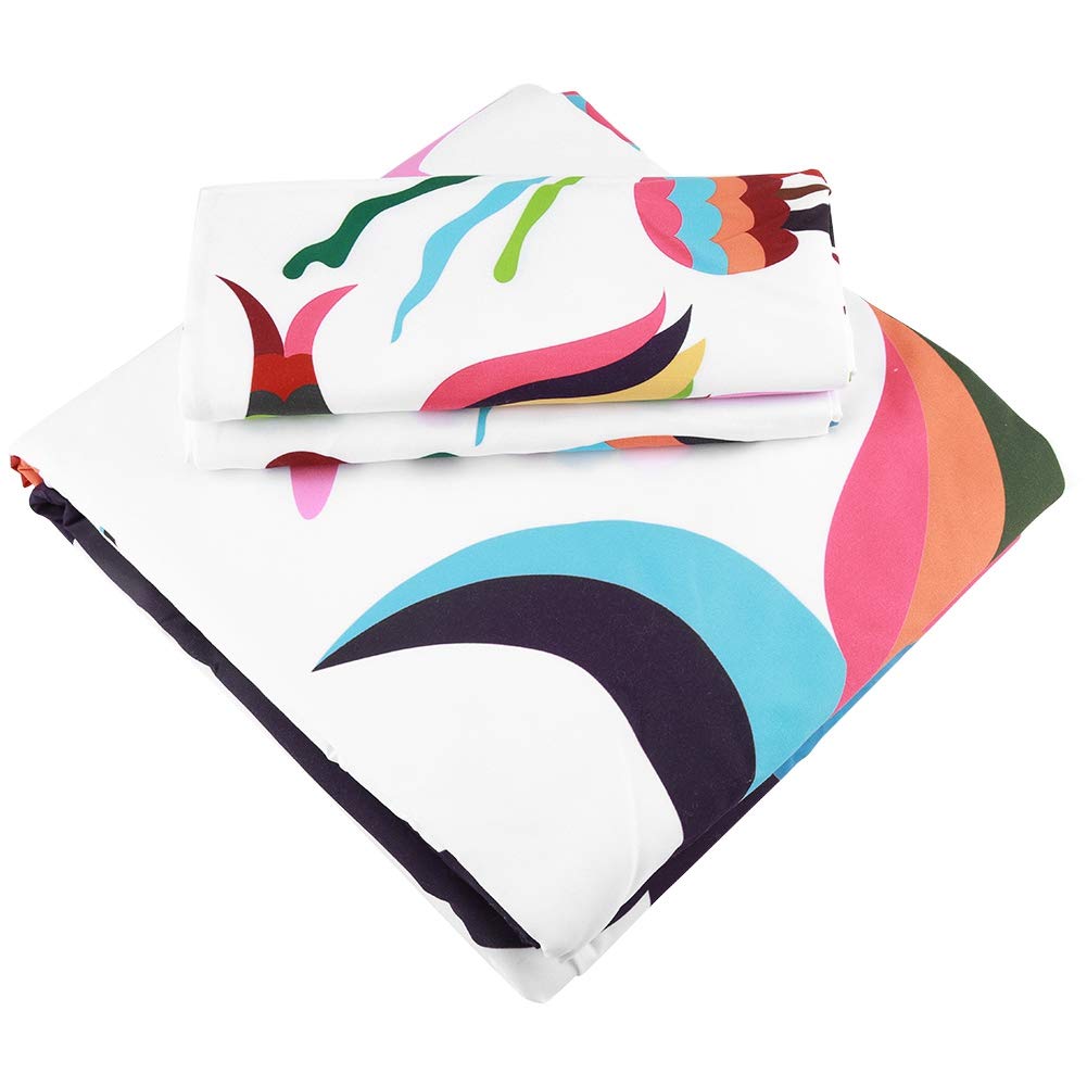 Juego de 3 fundas de edredón y fundas de almohada 100 % poliéster, tamaño twinqueenking, ropa de cama con estampado de dibujos animados (king: funda d