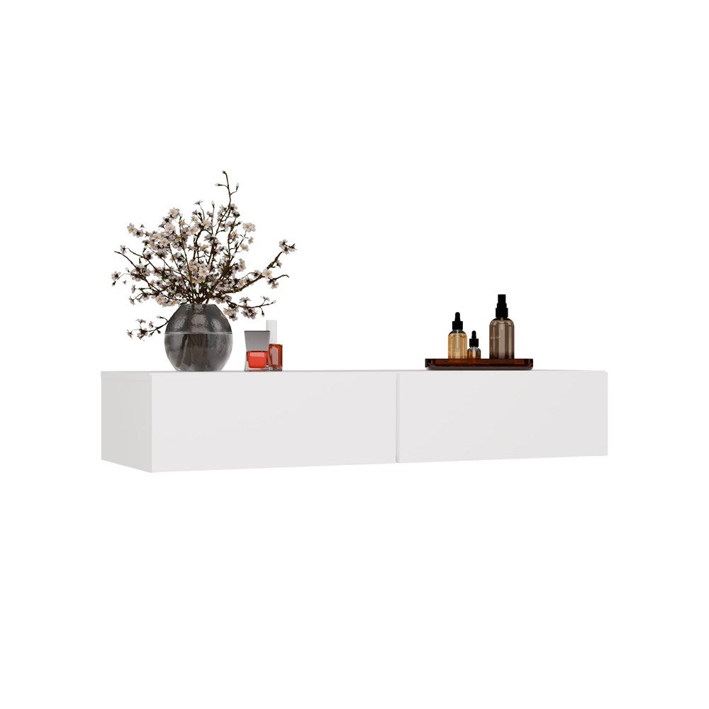 Coiffeuse sans miroir en MDF Blanc H. 20 x l. 110 x P. 40 cm - 9