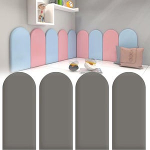 Têtes De Lit Jumelles Rembourrées 3D Auto-adhésives - 6 Pièces Noir Cuir PU - 10 Pouces