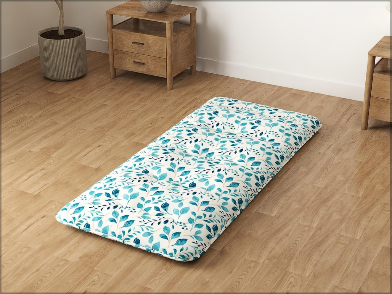 Giantex  Futón Japonés Para 1 Persona, 90 X 200 Cm, Cama Portátil, Enrollable, Con Bolsa De Transporte Para Camping Y Viajes, Sábana Azul , Leroy Merlin
