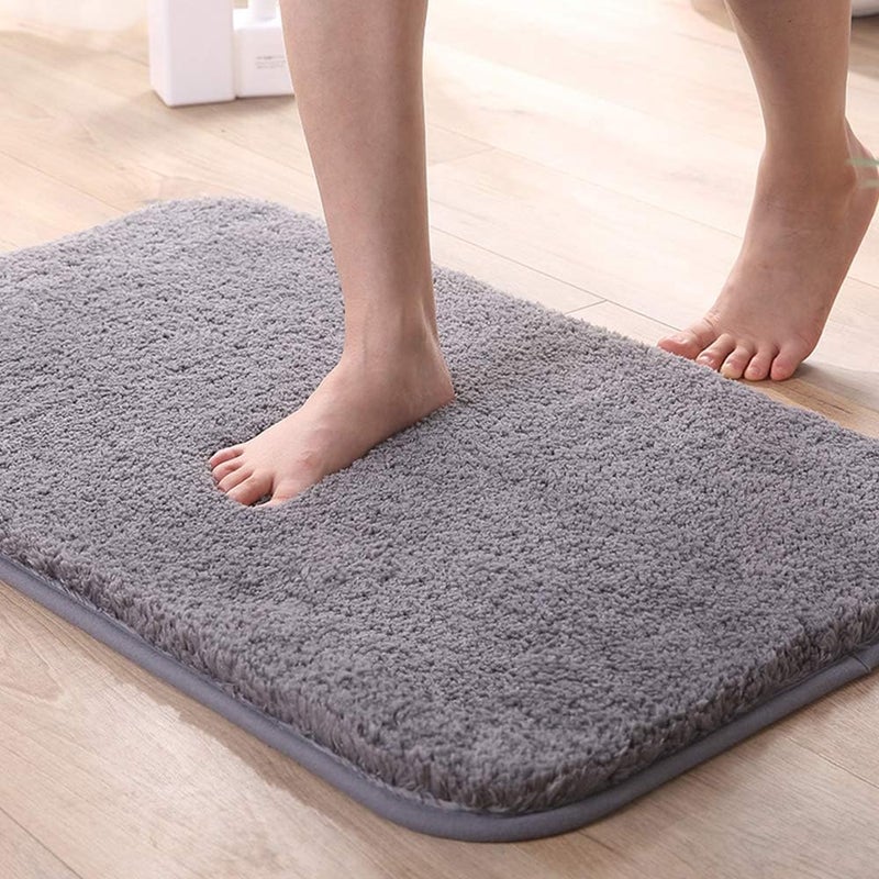 Mata łazienkowa antypoślizgowa i chłonna, wykonana z grubej i miękkiej mikrofibry, nadająca się do prania w pralce, 50 x 80 cm, kolor szary