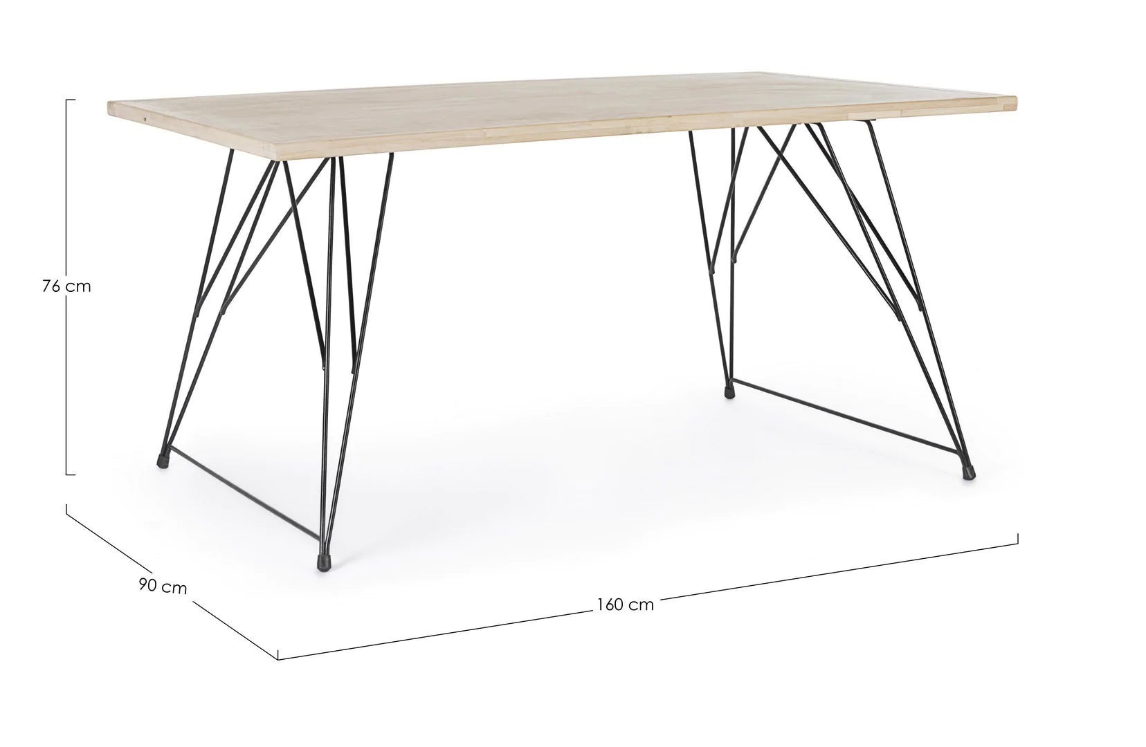 Table en bois design industriel DISTRICT 160x90x h76 cm - 2