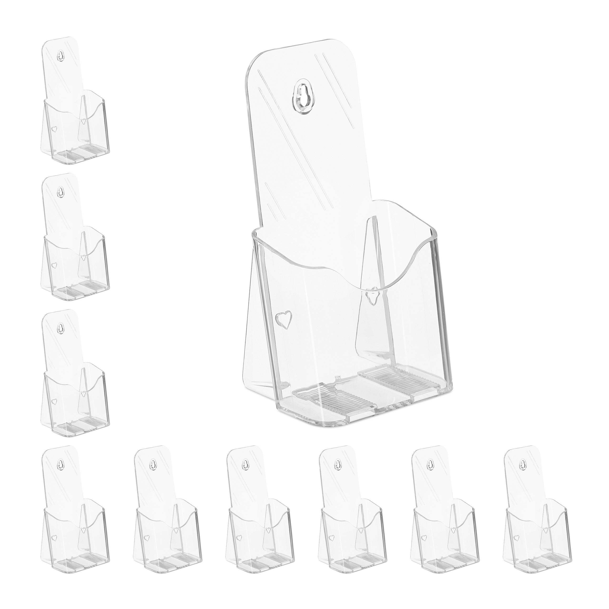 Support Flyer VITAdisplays® NE-240 Présentoir à Brochures 3 étages Transparent Format Porte Brochure A5