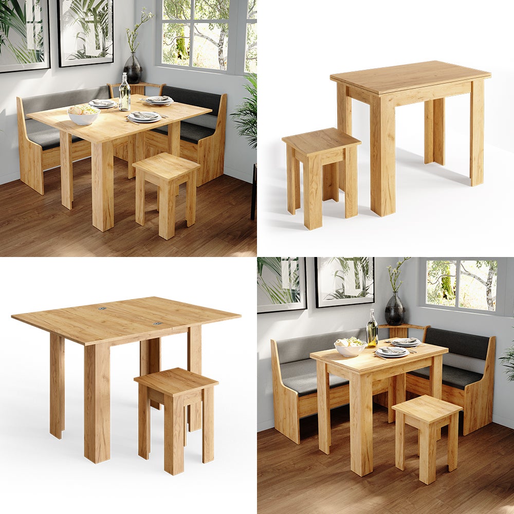 Vicco Table de salle à manger avec chaise Roman, Chêne de force doré, 60x90cm - 9
