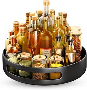 Sipobuy Portaspezie Con Rotazione A 360° Per Mobiletto Da Cucina - Soluzione Di Stoccaggio Lazy Susan Per Giradischi Per Dispensa, Frigorifero, Piano Di Lavoro (Bianco