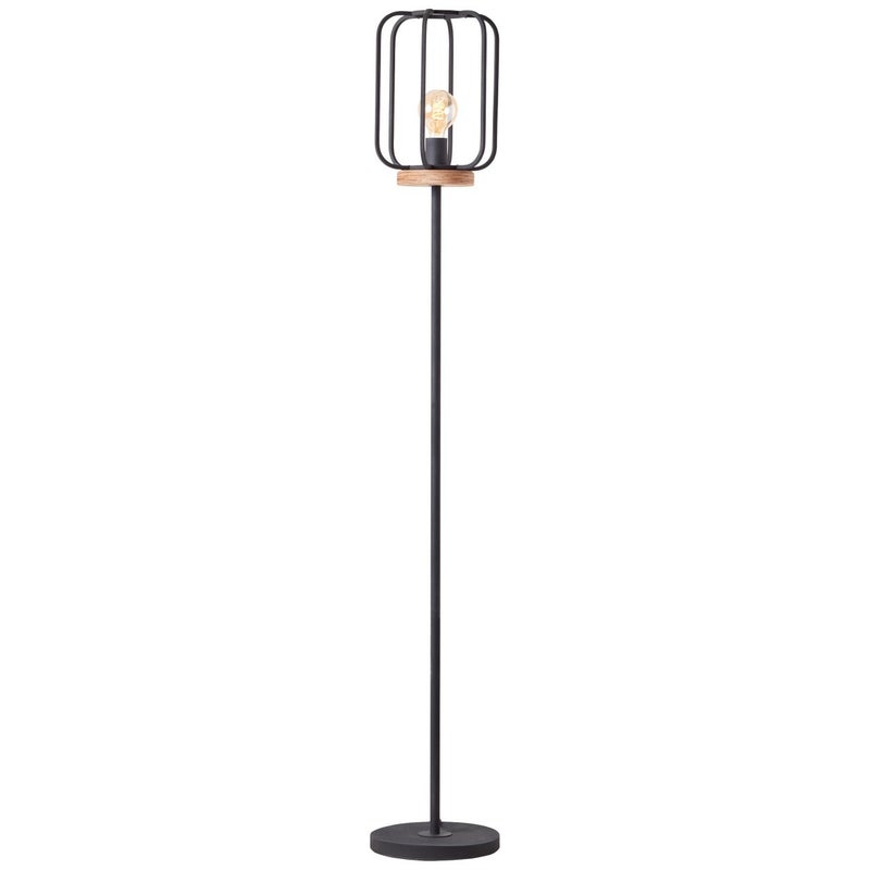 Brilliant Lampa wisząca Glasini 5 żarówek czarny mat/dymione szkło metal/czarne szkło 5x C35, E14, 25 W