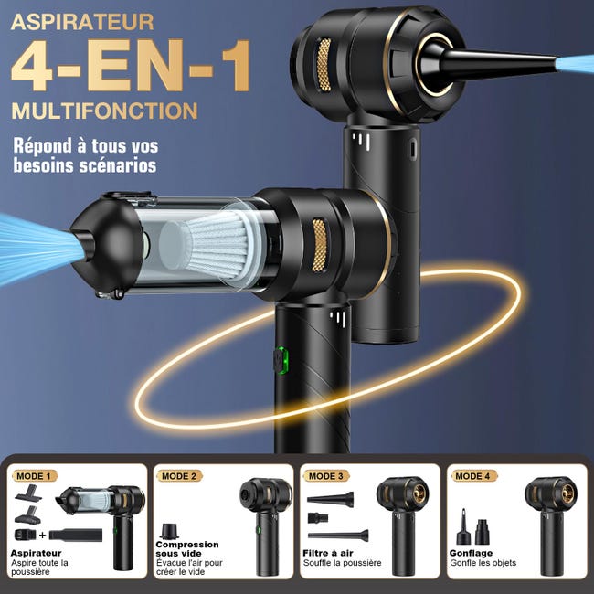 Aspirabriciole Senza Fili, 25000Pa Aspirapolvere Auto 4 in 1 Con Scarico Polvere 726084620841 Aspirabriciole Senza Fili, 25000Pa Aspirapolvere Auto 4 in 1 Con Scarico Polvere 726084620841