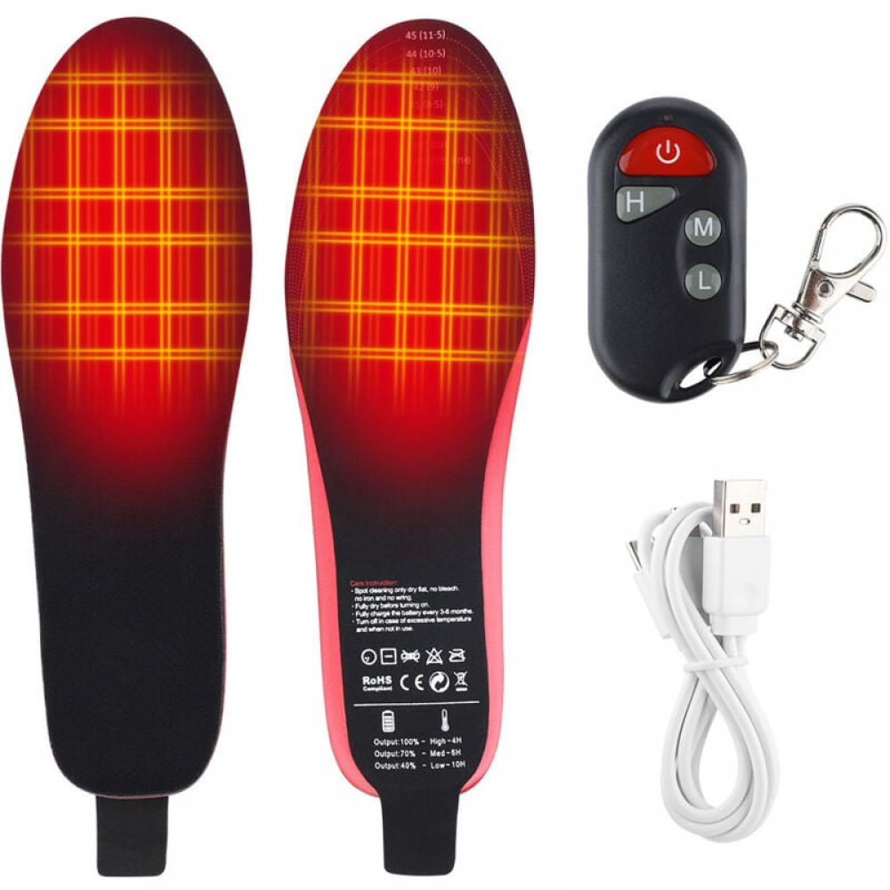 Podgrzewane wkładki USB (rozmiary 35-40), 3 ustawienia temperatury, ładowalne, docinane, zimowe ogrzewacze stóp dla mężczyzn i kobiet