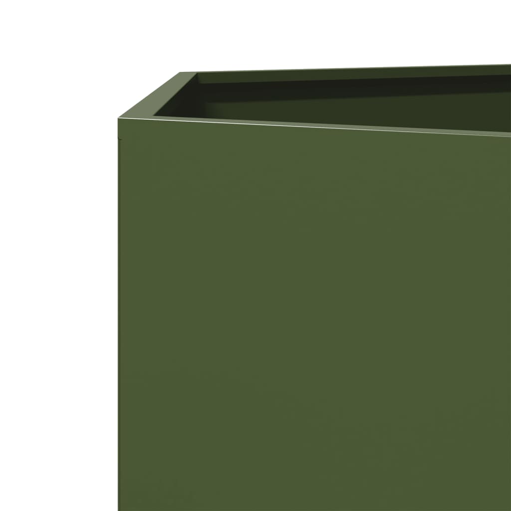 Maison Exclusive - Jardinera hexagonal de acero verde 46x40x45 cm - 7
