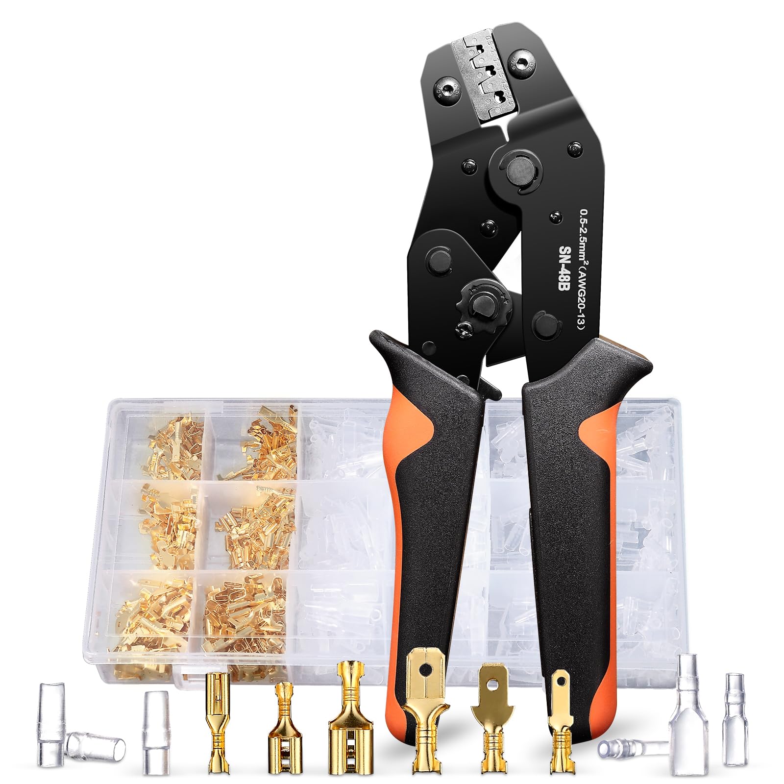 Pinza Crimpatrice Professionale Verke A Cricchetto - Per Capicorda Isolati E Non, 18 Cm