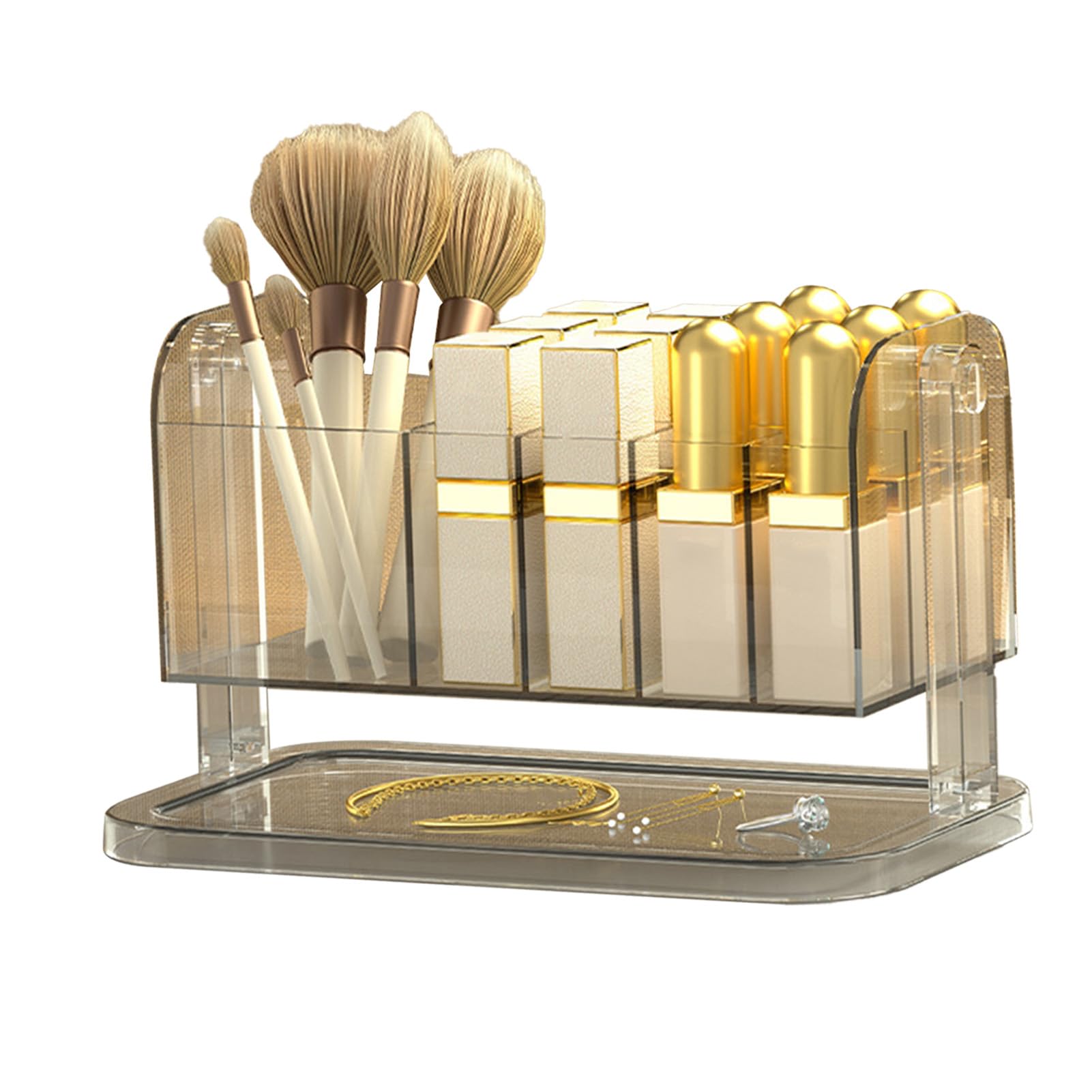 Boîte de rangement pour rouge à lèvres, support de maquillage rotatif amovible et transparent, organiseur de pinceaux, accessoires de beauté, - 5