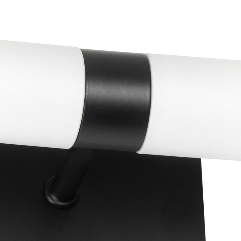 Qazqa moderne applique murale - Bath - noir, max. 28w, g9, à 2 lumières, 22.3cm, idéal pour la salle de bains - 7