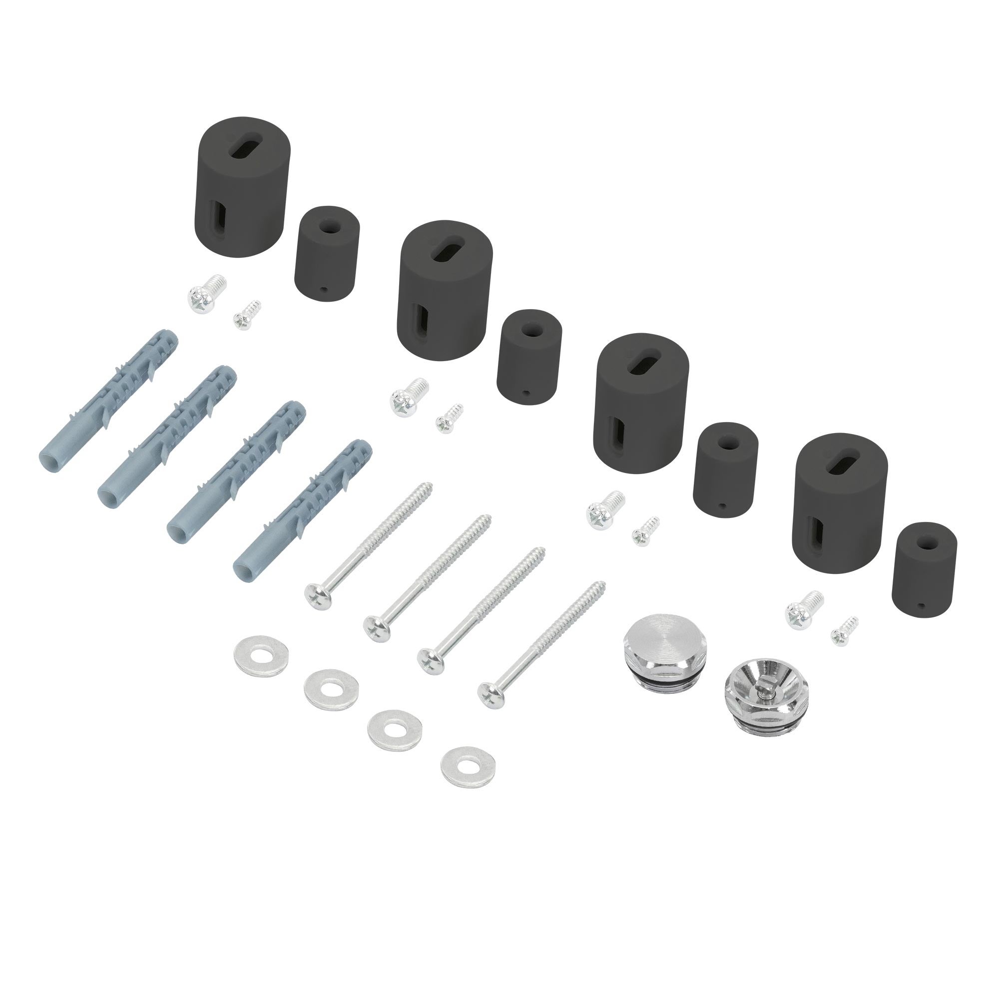 Wspornik LuxeBath do grzejników dekoracyjnych, antracytowy, do modeli prostych, material montazowy, akcesoria do wsporników do grzejników