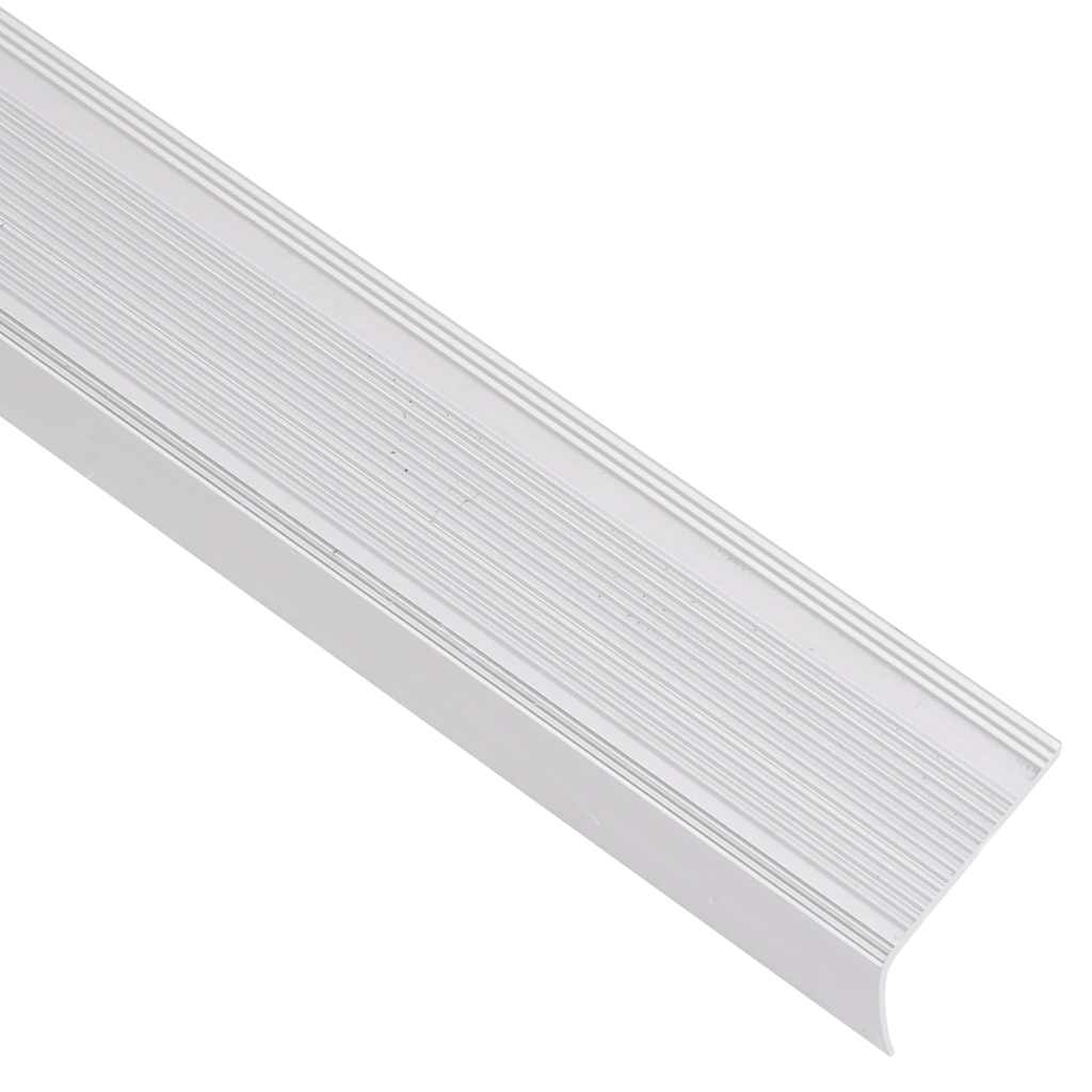 Nez de marche forme en L 5 pcs aluminium 100 cm argenté vidaXL - 4