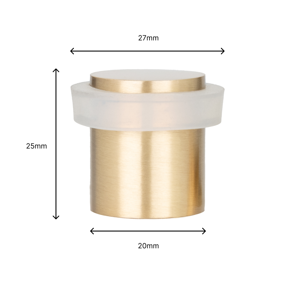 Lot de 4 butées de sol 20 x 25 mm, laiton avec caoutchouc de protection blanc, à visser, EVI Herrajes - 4