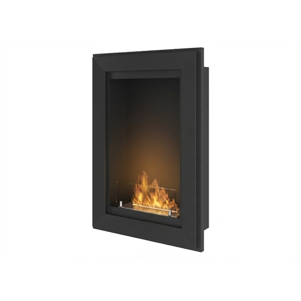 Kominek bioetanolowy Frame 550 SimpleFire do zabudowy ze szkłem - matowa czerń
