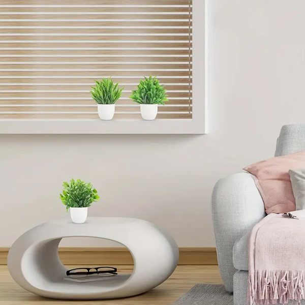 6Pcs Plantas artificiais de lavanda em vasos - Decoração de mesa/mesa com recipiente, plantas verdes de plástico duráveis, sem manutenção - 7