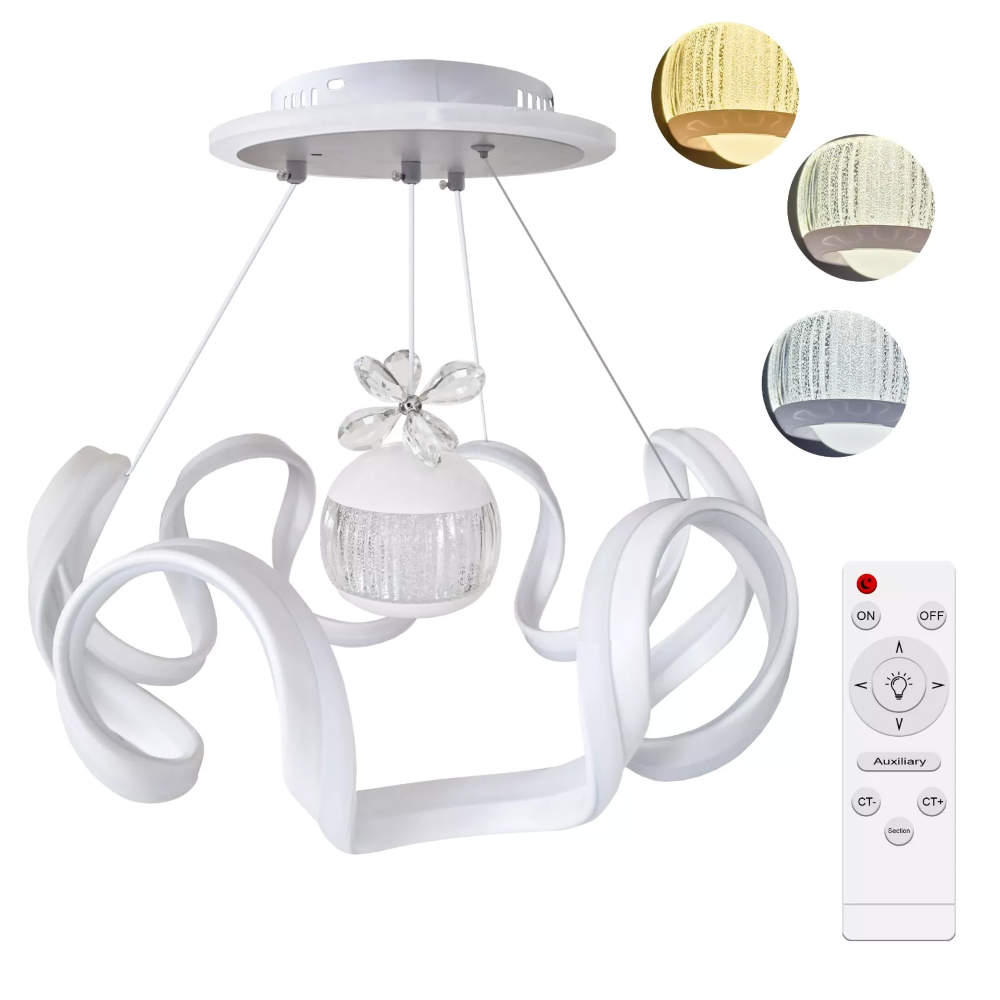 Lampadario LED Buybuy 82W Con Telecomando - Luce Regolabile 6700 Lumen, 2.4G