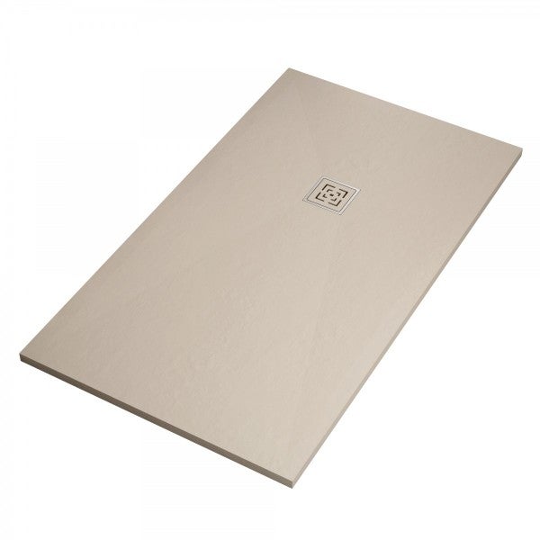 Piatto doccia mineralmarmo roma con griglia in tinta colore crema, dimensioni 100x120 - 4