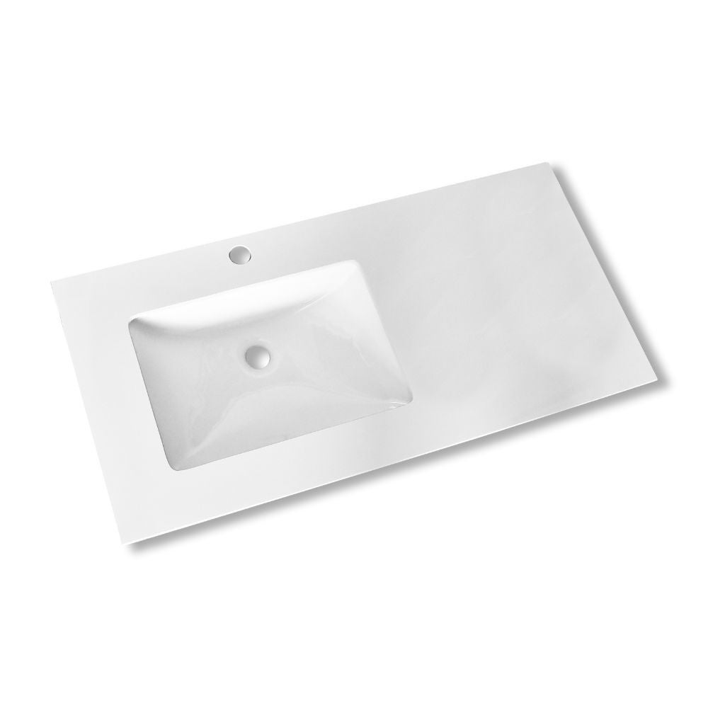 Mobile bagno sospeso Resia con specchio rovere 90x46x54 H - 4