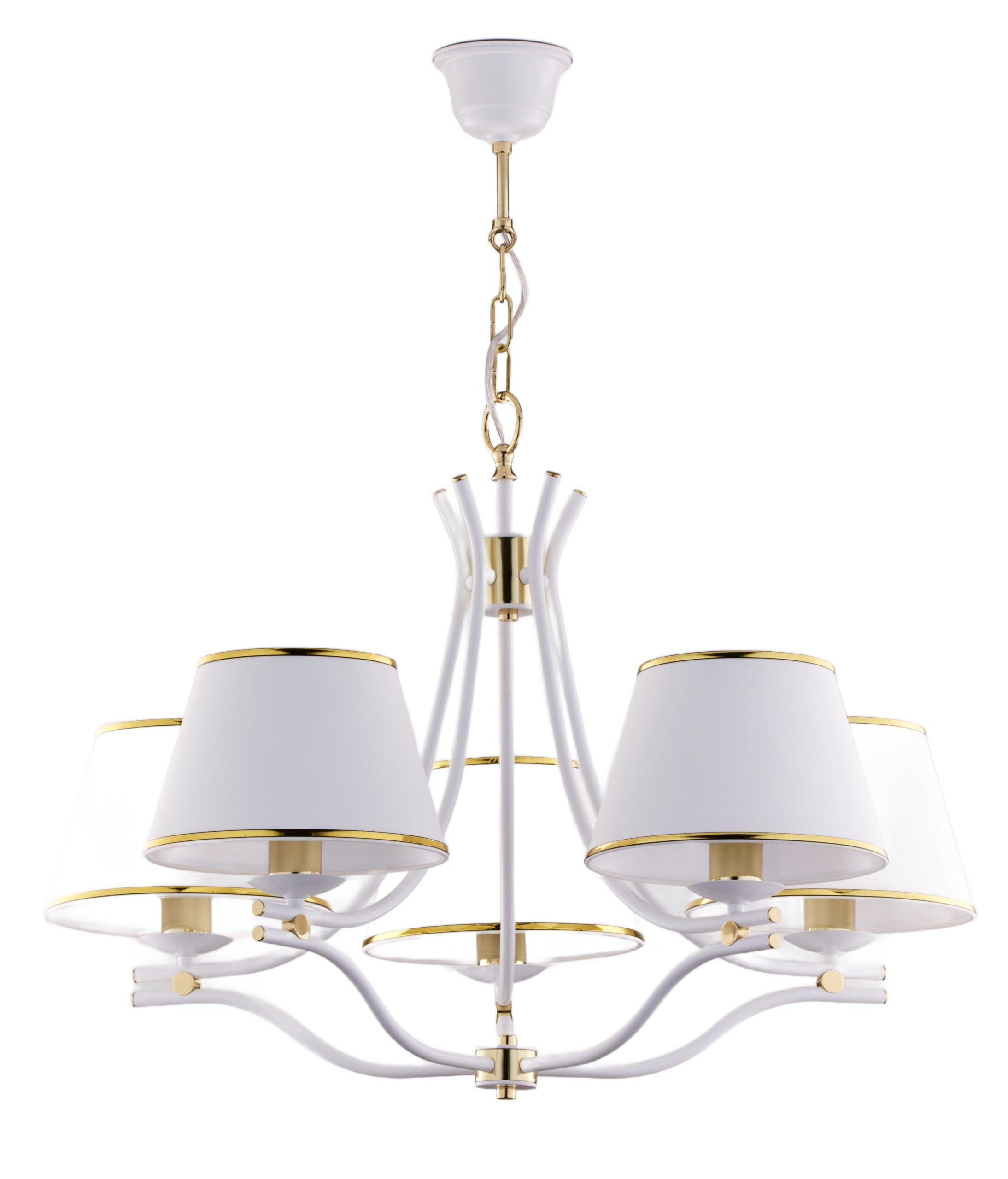 Lampa wisząca SAMBA biało-złota 5xE27x20W metal wym:83x78x78cm IP20 Jupiter