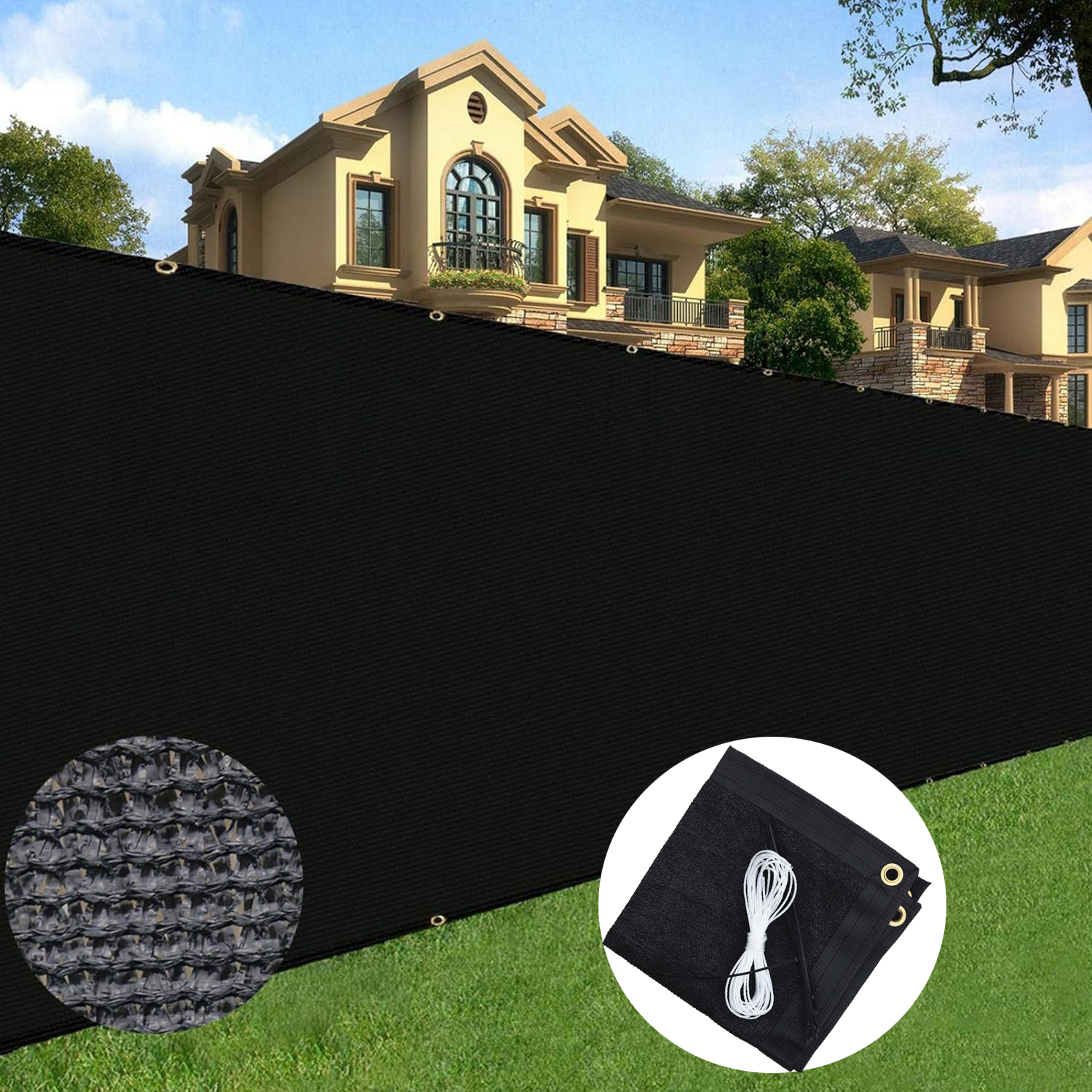 0.9 * 3m ekran prywatności ogrodzenie zewnętrzne, ekran szopy ogrodowej, siatka pokrywająca rośliny HDPE, czarna