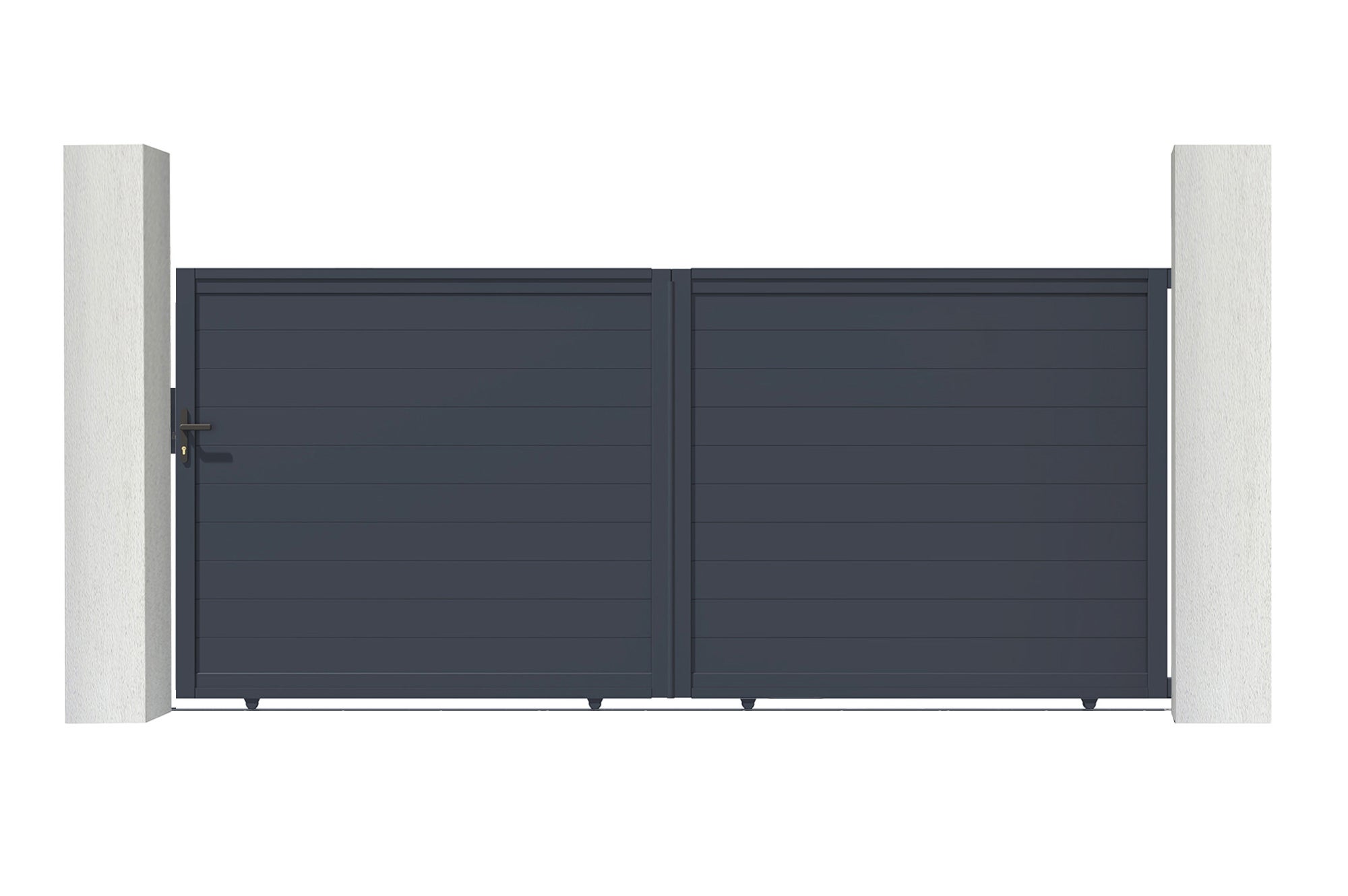 Portail coulissant 4m EIGER H.180cm aluminium gris - 3