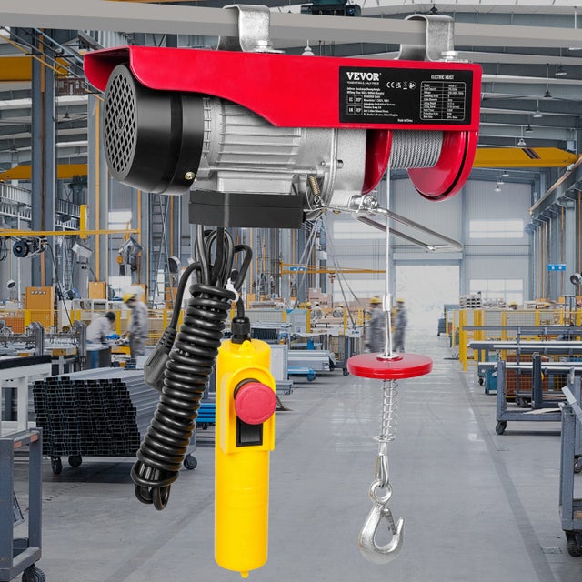 Palan électrique,Capacité de SucceBuy 550 lb,510W 220V,Treuil à fil d'acier,Télécommande 14 pieds,Hauteur de levage 40 pieds,Moteur en cuivre