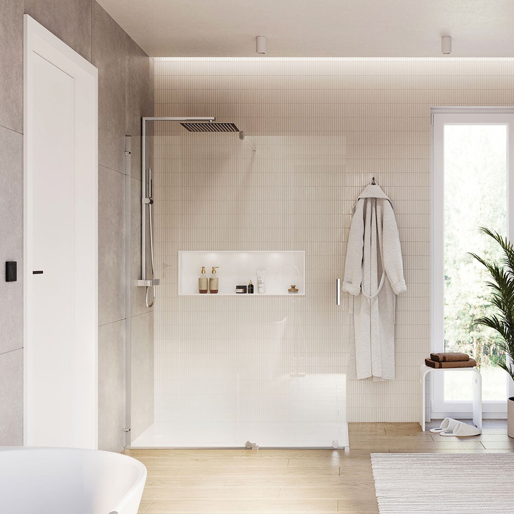 BERNSTEIN - Cabina de ducha de cristal transparente 8mm Cabina de ducha completa estanca Cabina de ducha con puerta corredera - NT101 - 195x140cm - 2