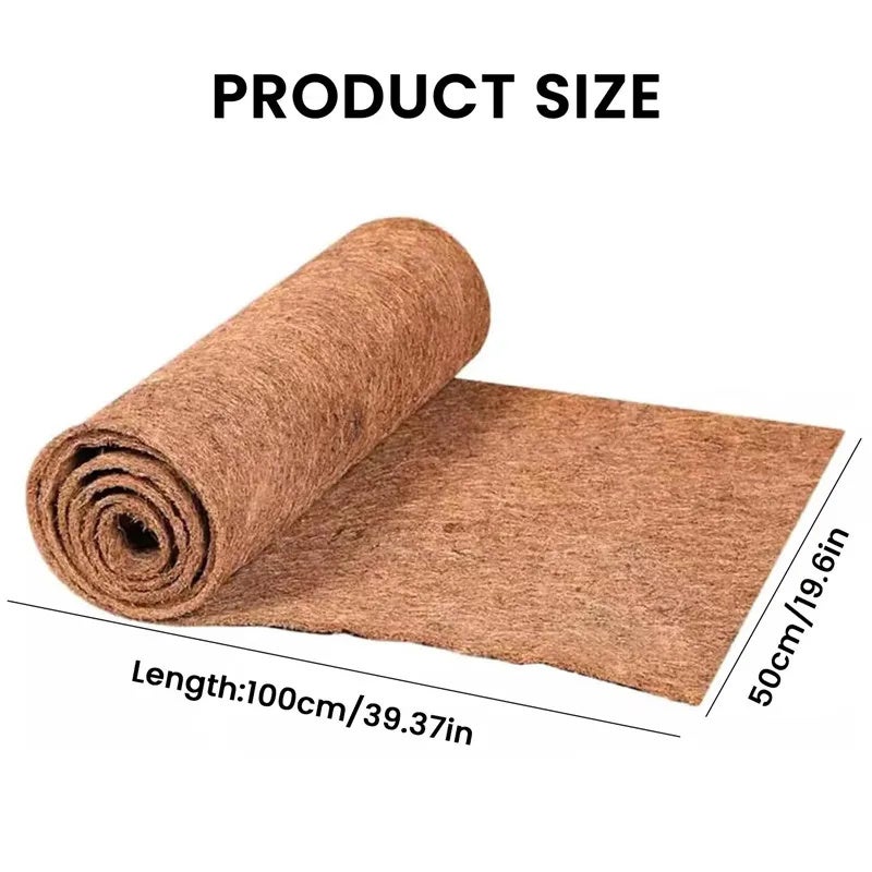 EraGreen® Tappetino di cocco in 100% fibra di cocco – 0,5 m x 10 m con 800 g/m² – Protezione invernale e protezione dal freddo per piante – su un lato