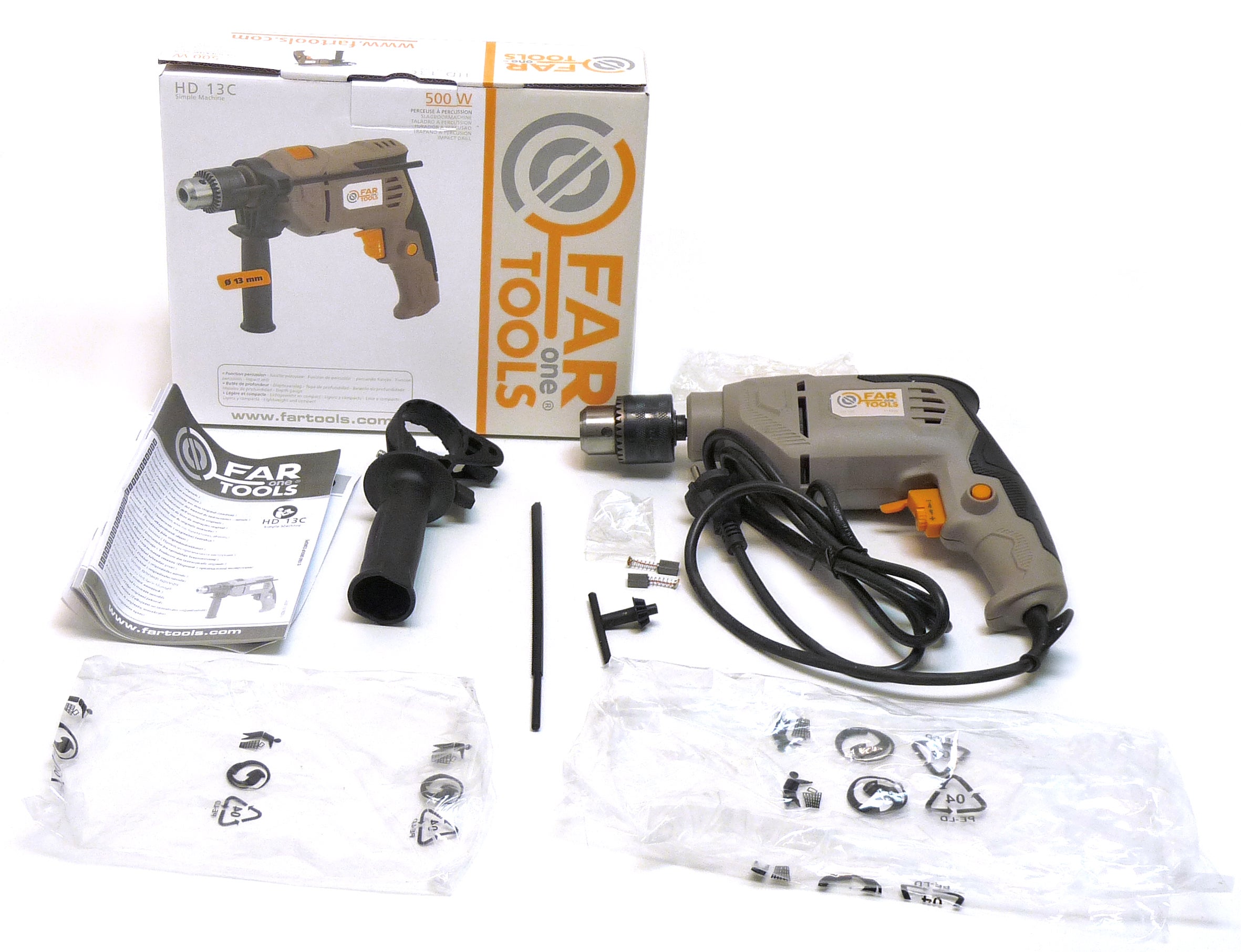 Perceuse percussion 500W mandrin à clef Ø13mm - 3