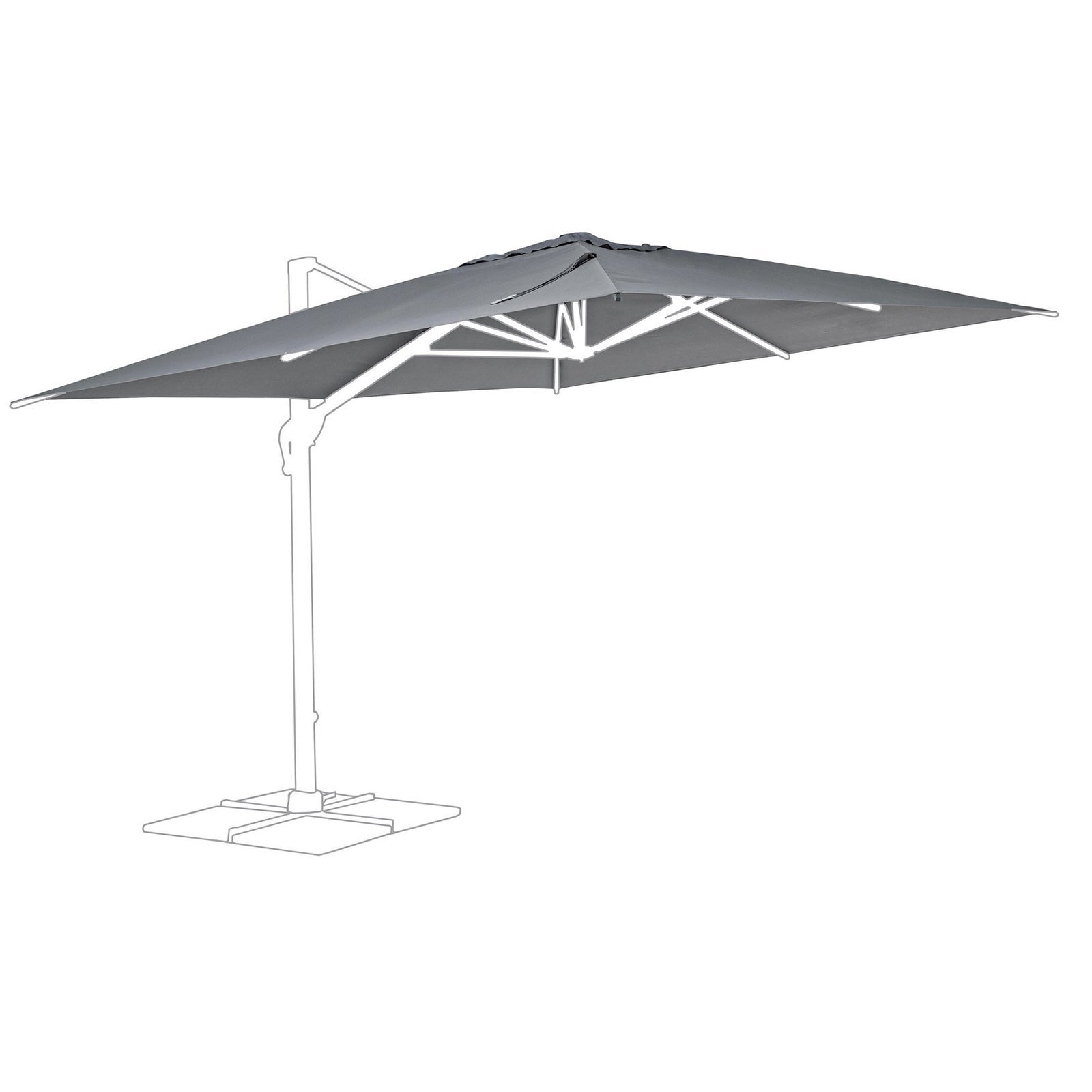 Telo Di Ricambio Per Ombrellone GLOUPIE - 3x2 Metri, Poliestere Ecrù 240g/m², Idrorepellente - Foto 11