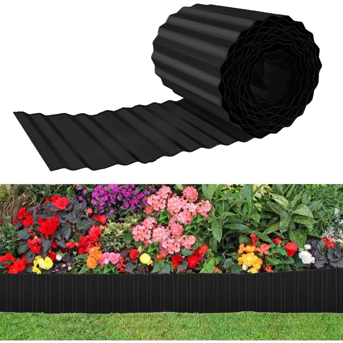 Bordo Per Giardino In Metallo Ondulato - 6m X 20,3cm, Colore Ruggine, In Acciaio Resistente - Delimitatore Per Aiuole E Vialetti - 2