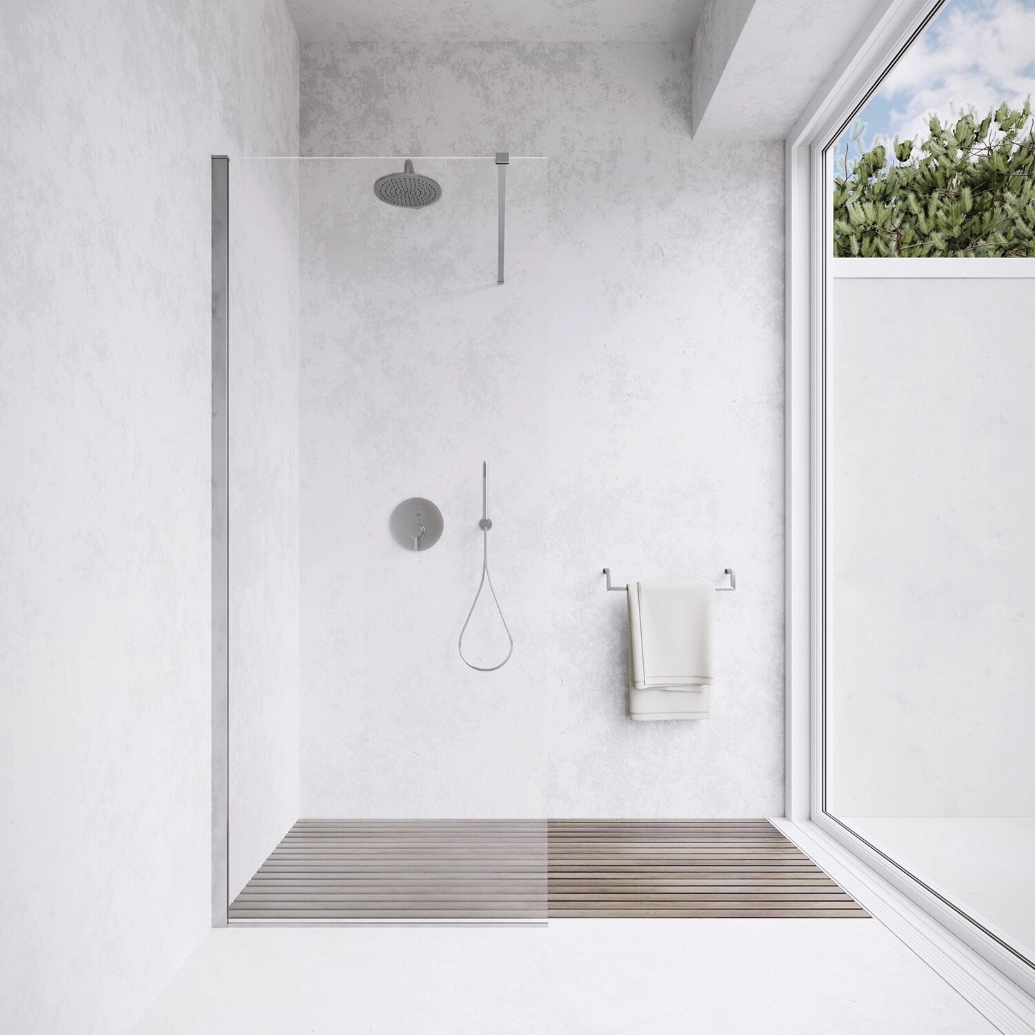 Mampara de ducha walk-in 80 cm 8 mm transparente antical h200 | Lazaros ...