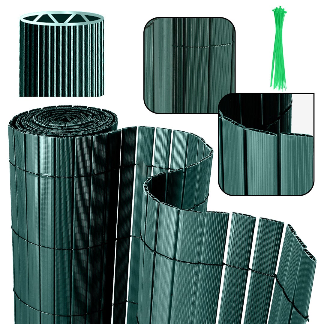 Mata PVC na ogród/balkon/taras, osłona i wiatrochron, 0,9 x 4 m, zielony