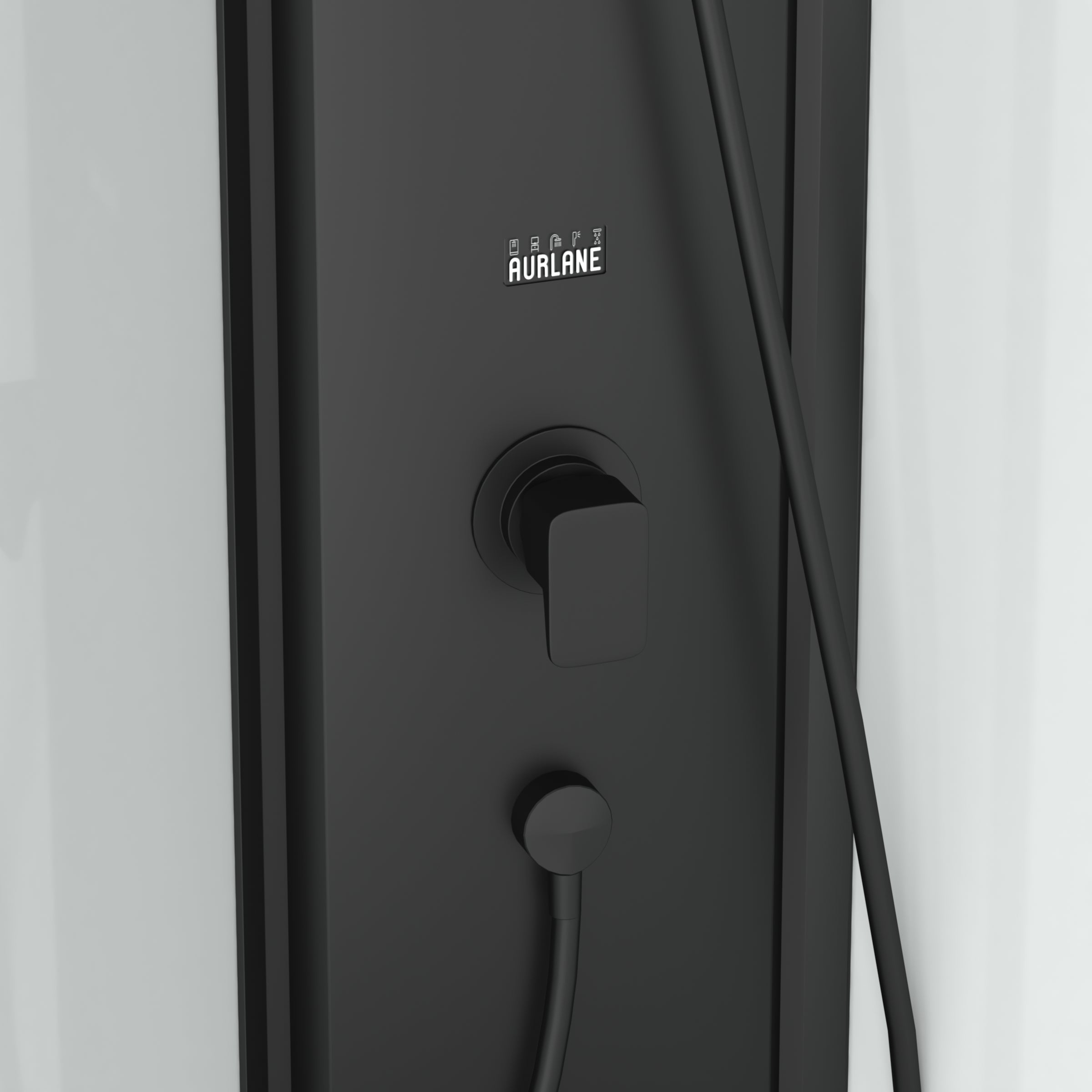 Cabina Doccia Semicircolare 85x85x200cm - Porte Scorrevoli - Pannelli Bianchi e Profili Neri Opachi - 6