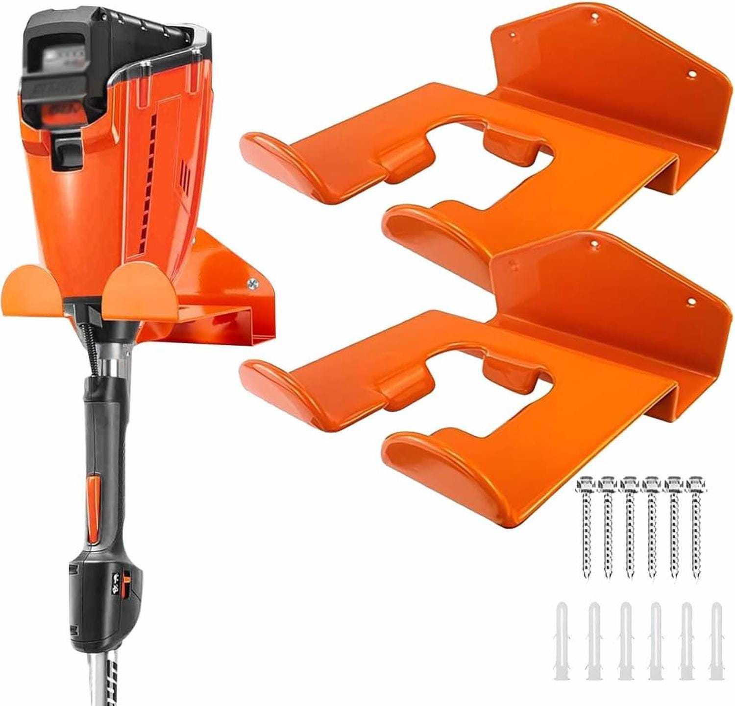 Supporto per Decespugliatore, Gancio per Attrezzi Elettrici da Giardino, Ganci da Parete per Garage, con Viti Abbinate, per Decespugliatori da Garage, Attrezzi da Giardino-Arancione Supporto per Decespugliatore, Gancio per Attrezzi Elettrici da Giardino, Ganci da Parete per Garage, con Viti Abbinate, per Decespugliatori da Garage, Attrezzi da Giardino-Arancione