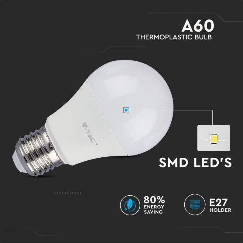 Lampadina LED 9W E27 A60 Blister 3 unità VT-1900 - 6400K - 5