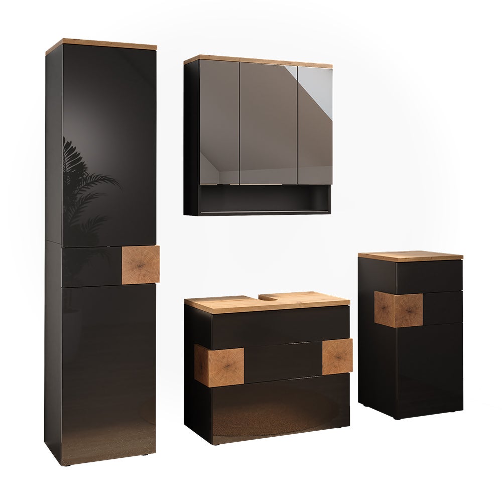 Vicco Zestaw mebli łazienkowych Eden, Antracyt, 4 części